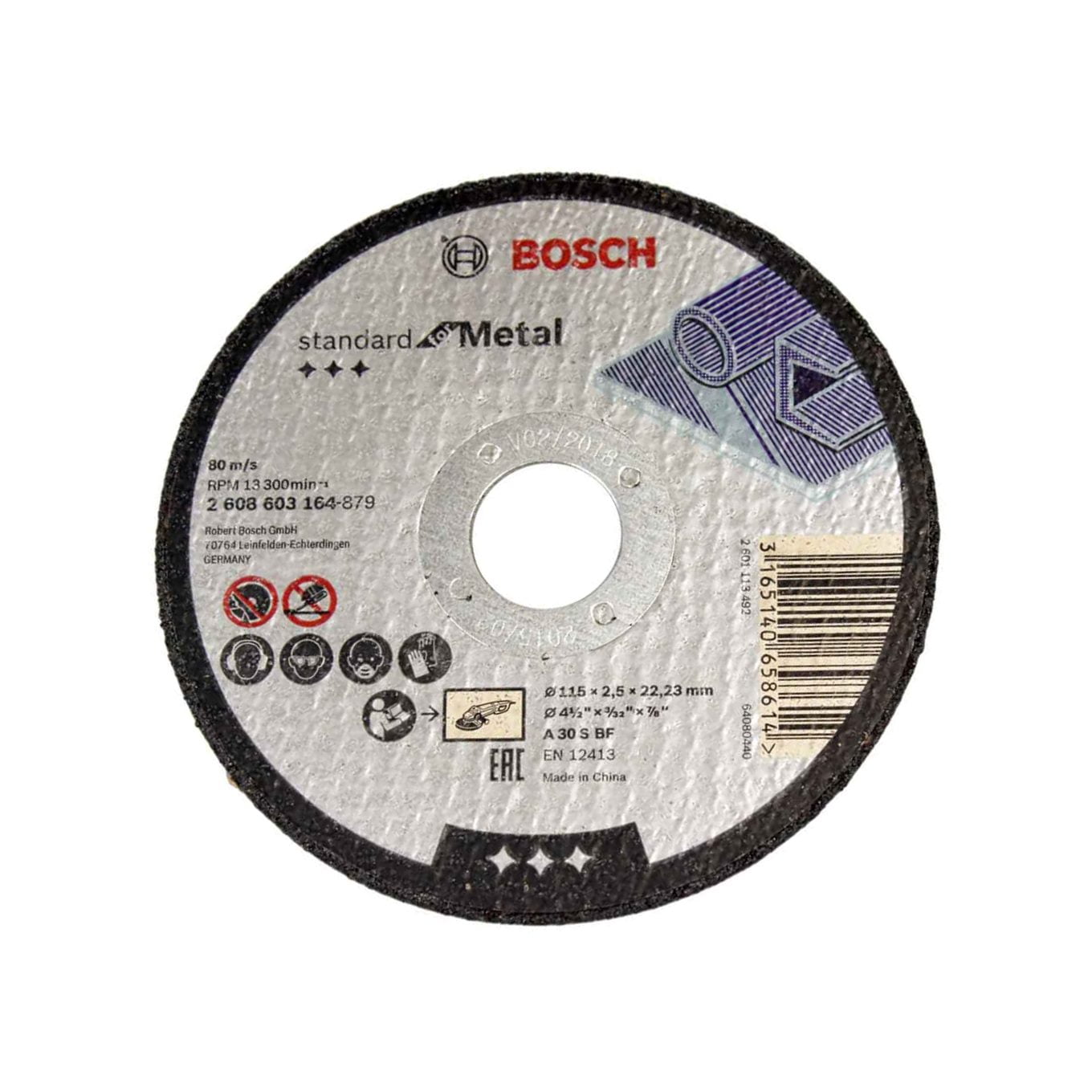 Disco de Corte para Metal 115 mm 4.1/2" Gr. 30 - Bosch