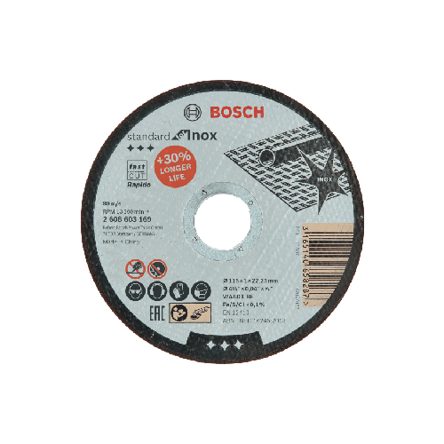 Disco de Corte para Inox 115 mm 4.1/2" Gr.60 - Bosch